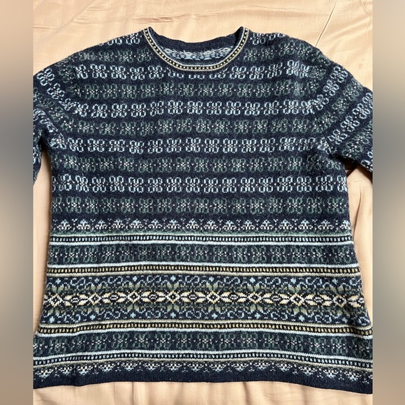 Vintage Wool Fair Isle Cropped Sweater size small - no label - Picture 3 of 3